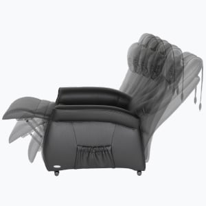 Zeitraffer-Bild des Throner Exklusiv Sessels mit der Fussstütze und Rückenlehne bis zum Schlafsesseler stufenlos in Aktion